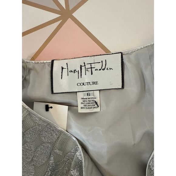 Vintage Mary McFadden Designers Couture Metallic Thread Beaded Set 2-Piece Sz 6 - Picture 10 of 10